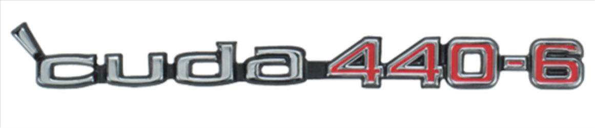 1970-1971 Plymouth Barracuda 'Cuda 440-6 Shaker Hood Scoop Emblem - Includes Mounting Hardware for Secure Fit